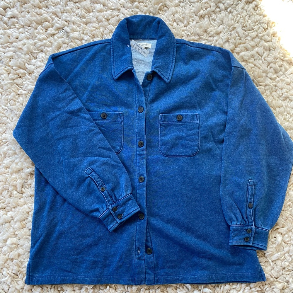 Madewell Indigo Terry Shirt-Jacket NWT size medium